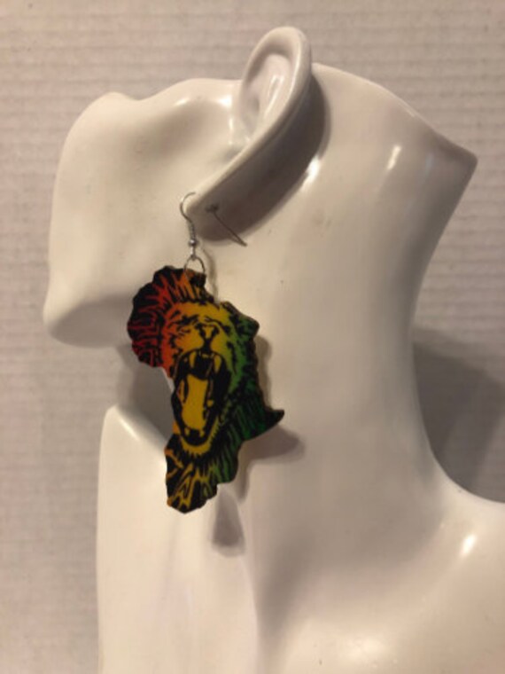 African Lion Rasta Dashiki Print 3 Long 