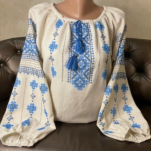 Hand embroidered Exquisite Ukraine shirt - Embroidered blouse,Peasant blouse,Vyshyvanka dress,Ukrainian clothing,Women vyshyvanka