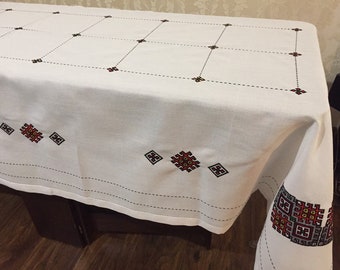 Ukrainian tablecloth - Easter tablecloth. Wedding gift. Rustic tablecloth.Tapestry tablecloth.Made in Ukraine