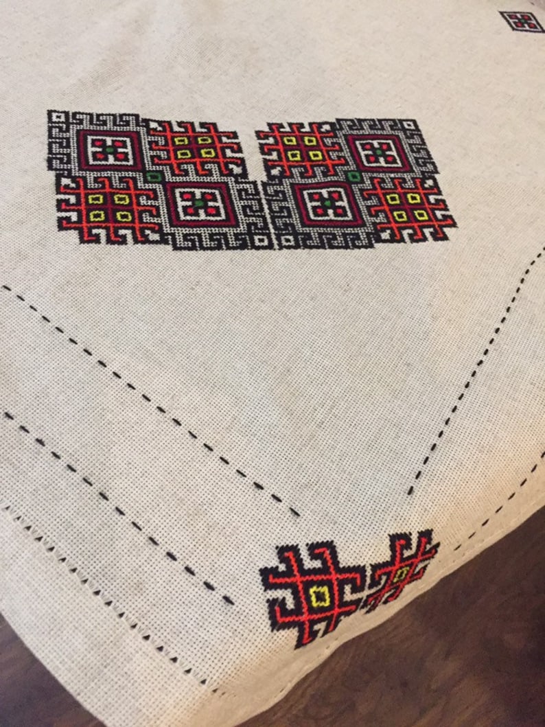 Ukrainian tablecloth - Easter tablecloth. Wedding gift. Rustic tablecloth. Tapestry tablecloth. Made in Ukraine image 4