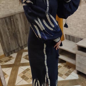 Exquisite Vyshyvanka Dress - Embroidery with metallized threads, Ukrainian dress, Unique wedding dress, Ukraine dress, Vyshyvanka Blouse
