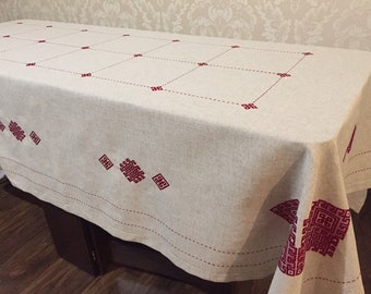 Easter Ukrainian tablecloth - Easter tablecloth. Wedding gift. Rustic tablecloth. Tapestry tablecloth. Made in Ukraine