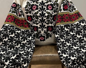 Borshchiv Embroidered Blouse for Women, Handmade Ukrainian Vyshyvanka, Gray Linen Shirt, Traditional Folk Clothing Gift