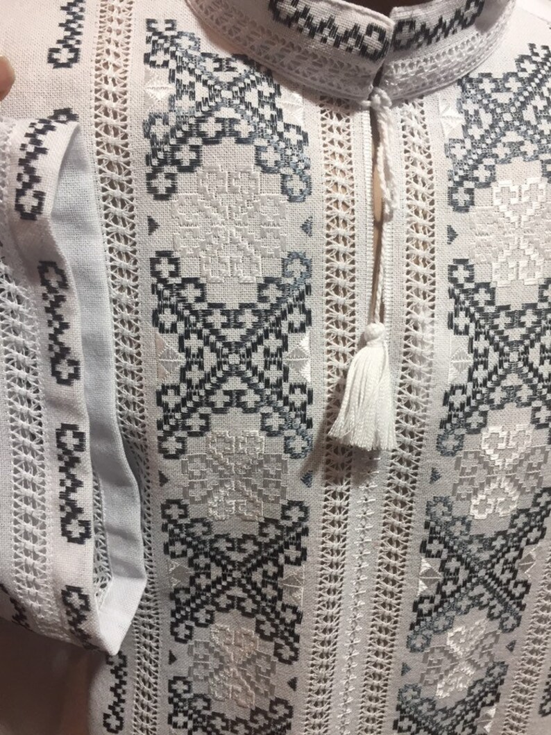 Embroidered Shirt TM”Savchuk Vyshyvanka” Ukrainian sorochka Vyshyvanka for men,photo 43cm neck size Vyshyvanka for man Ukraine Handmade