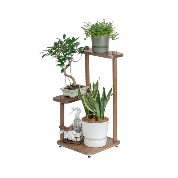 3-Tier Plant Stand Indoor, 13.5 x 13.5 x 27 inches, Plant Shelf Stand, Corner Plant Stand Tall, Corner Plant Rack, Flower Stand Wood
