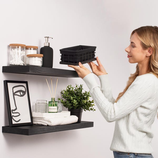 Black Floating Shelves Bathroom - Etsy