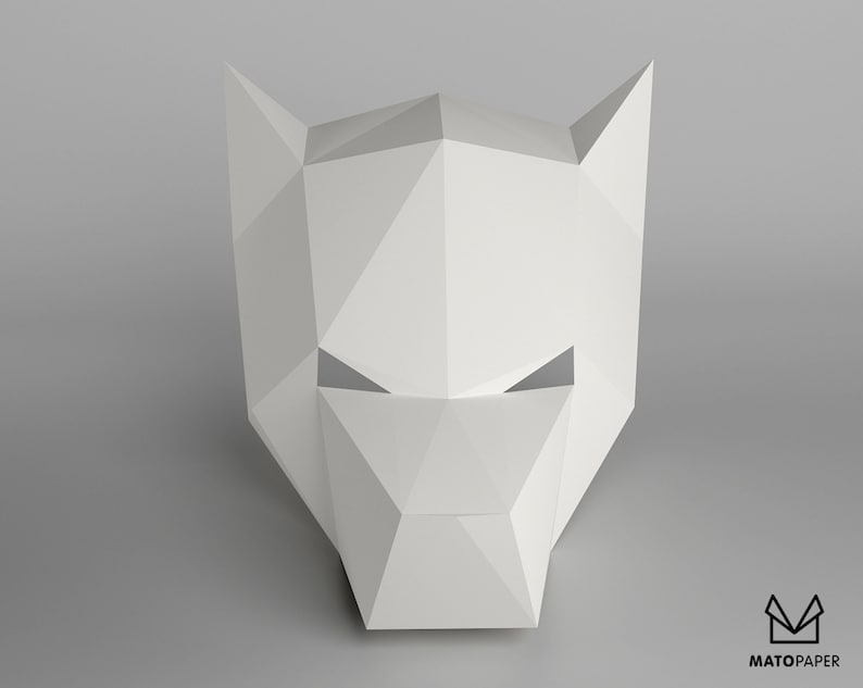 Wolf Mask 3D Low Poly Paper Mask PDF template Papercraft | Etsy