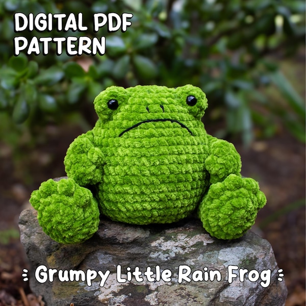 Patrón de ganchillo en PDF de la ranita gruñona *¡NO es un producto físico!*