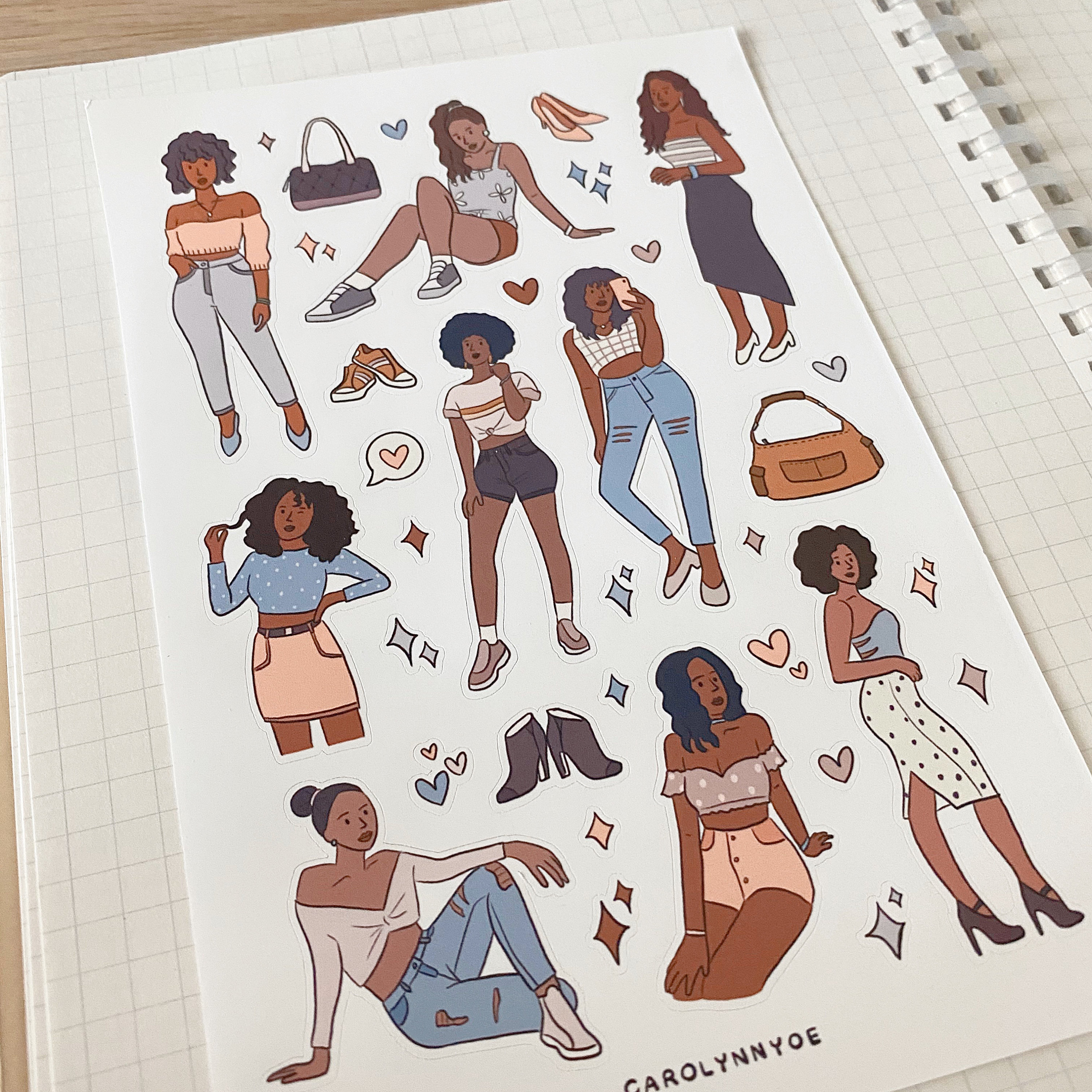 Crystals Full Sheet - Black Girl Planner Stickers – Urban Vibe Chic