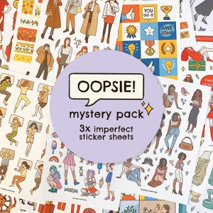 OOPSIE mystery pack // set of 3 imperfect sticker sheets image 1