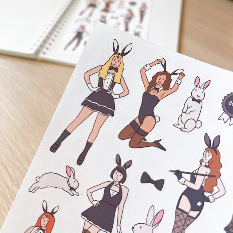 SEXY BUNNY sticker sheet // aesthetic cute costume halloween rabbit playboy cosplay girls stickers for bullet journals, planners, scrapbook image 3