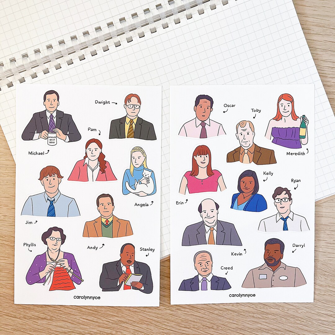 THE OFFICE Sticker Sheet // Cute Illustration Tv Show Casts Comedy