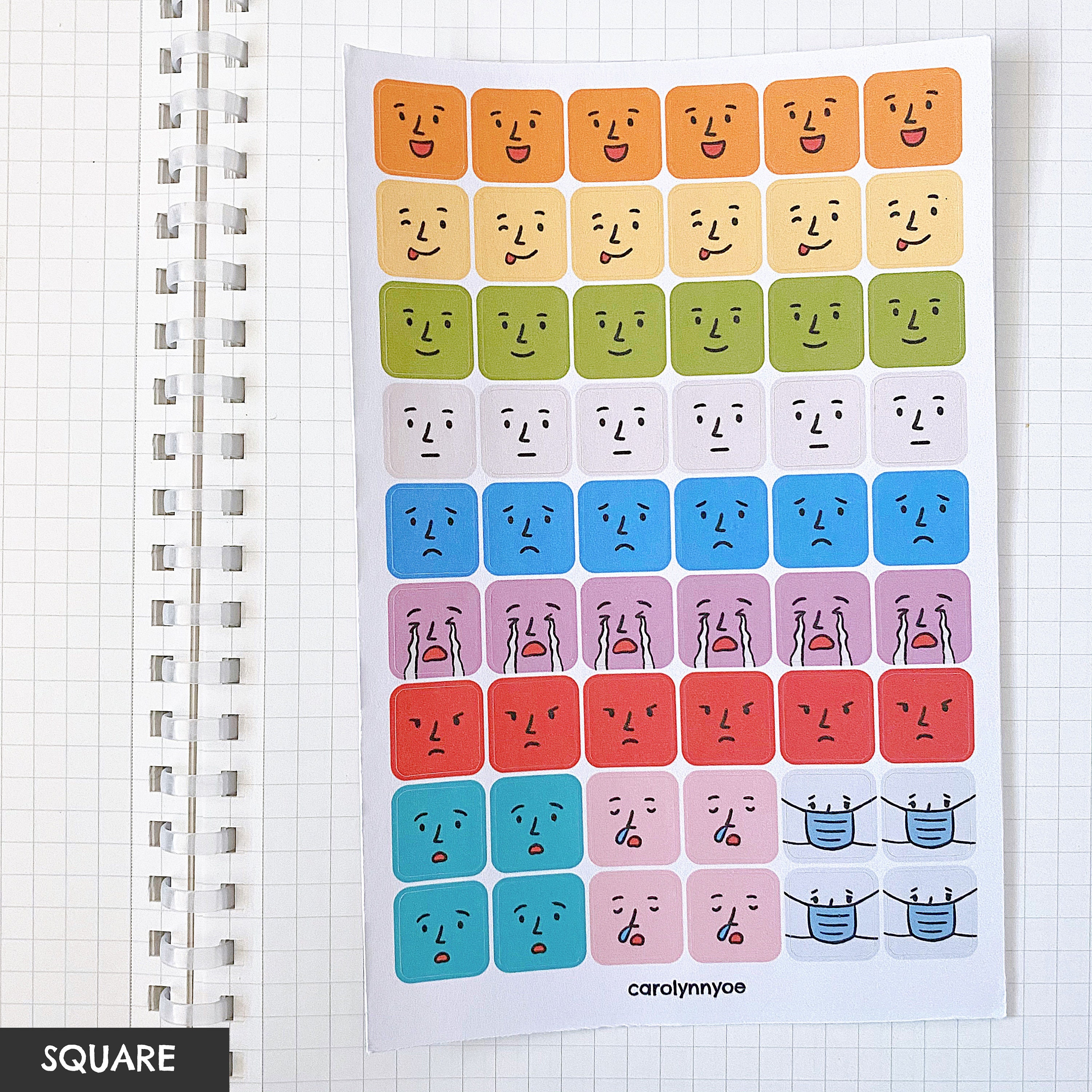 54 MOODS Mini Sticker Sheet (2 Shape Options) // Aesthetic Cute Fun ...