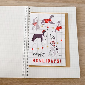 HAPPY HOWLIDAYS greeting card // aesthetic cute unique pun image 2