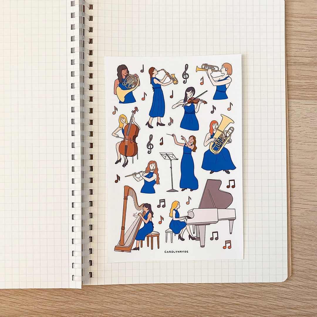 ORCHESTRA MUSICIAN Sticker Sheet // Aesthetic Cute Symphony Girls ...
