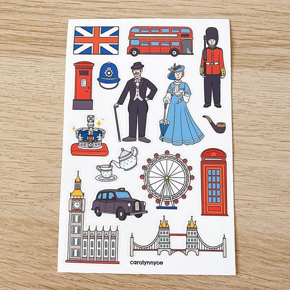 London Wall Stickers, Big Ben, London Bridge, Black Cab Taxi, London Bus, Watercolour London Symbols Theme Nursery, British Playroom Decals – Decals Online