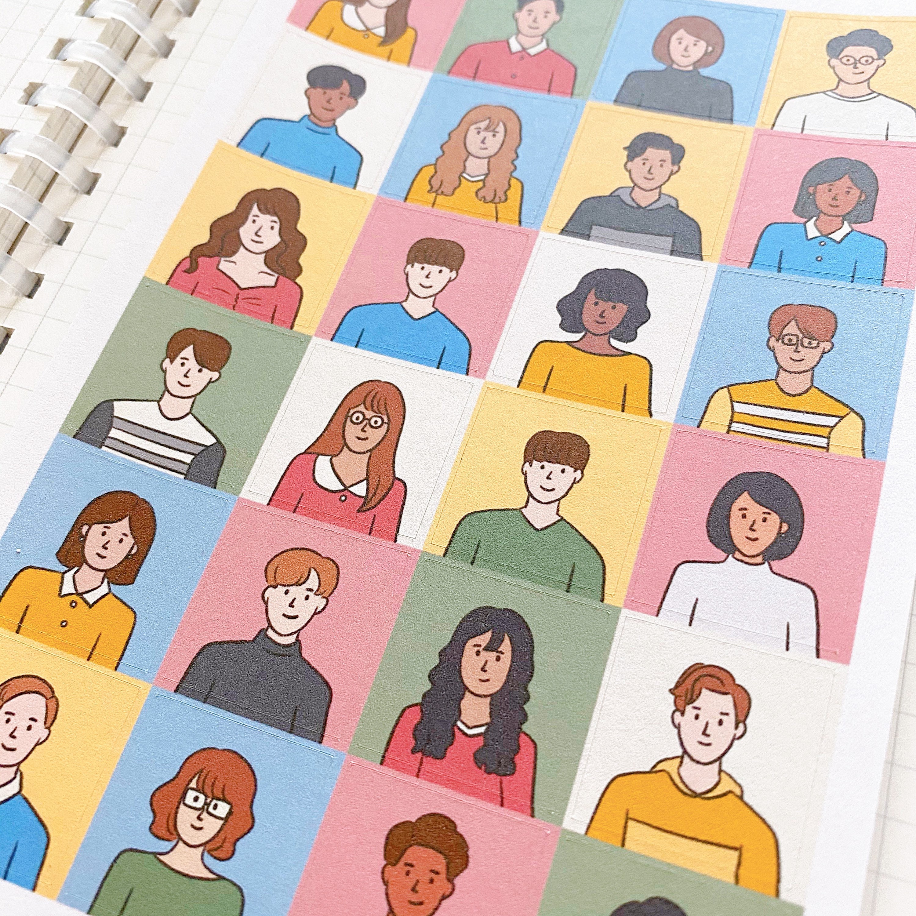 Sticker Sheets Boyish BOY & GIRL 24 Mini Square Sticker Sheet // Aesthetic Cute People ...
