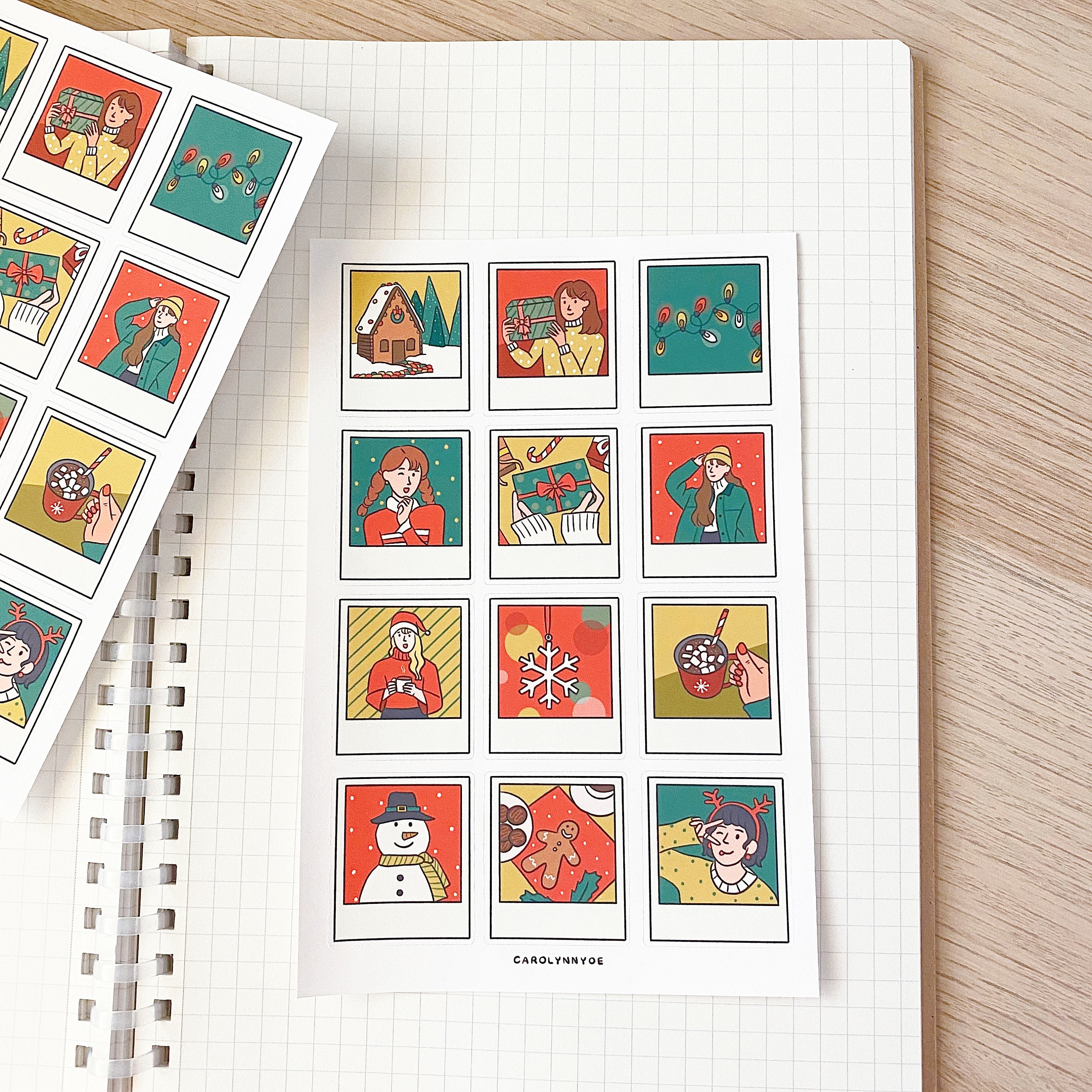 HOLIDAY POLAROID Sticker Sheet // Aesthetic Cute Christmas - Etsy Singapore