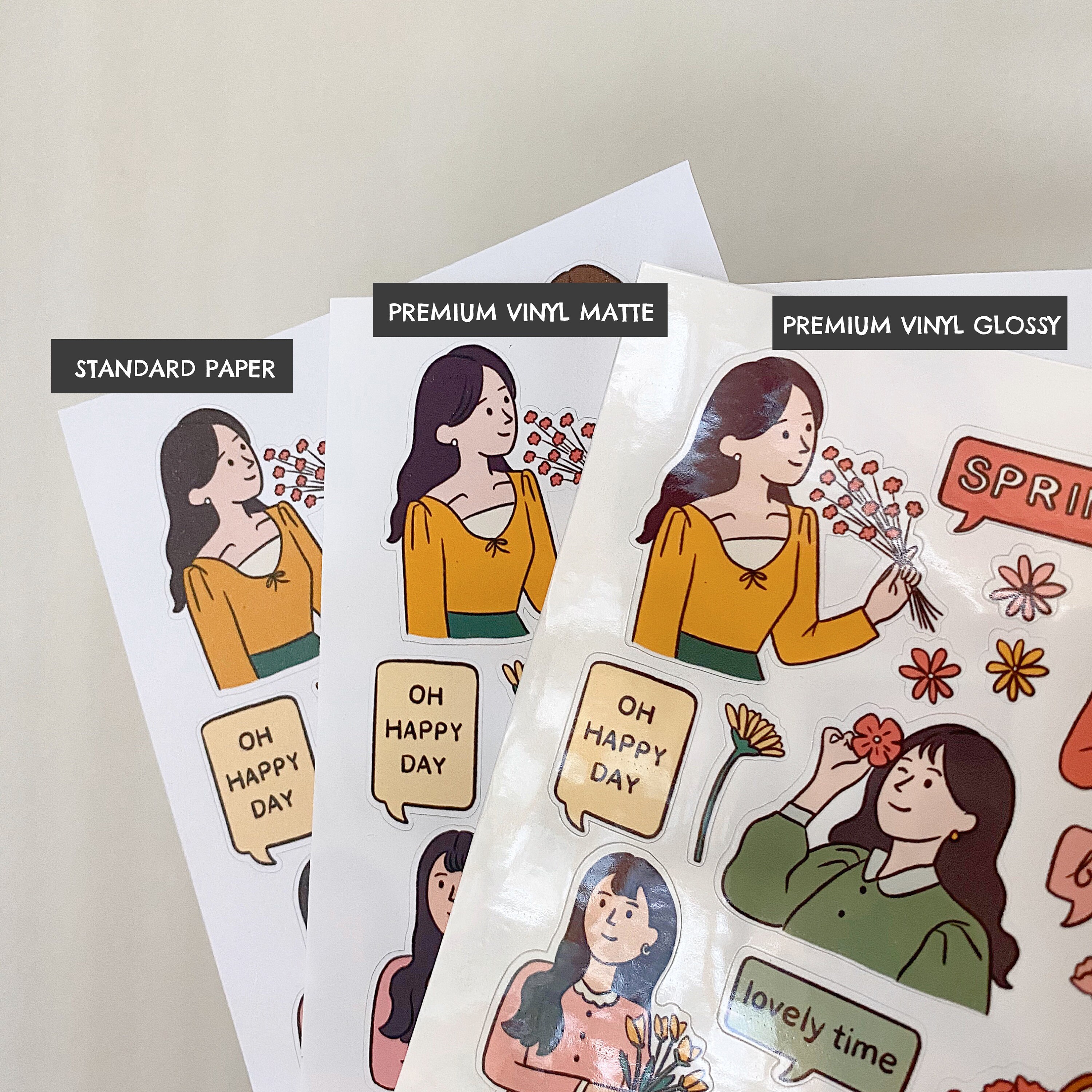 FLORAL GIRL Sticker Sheet // Aesthetic Cute Pastel Flower Girls ...