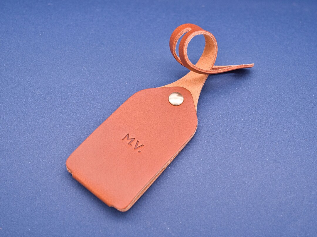 Personalized Leather Luggage Tag, Exquisite Gift Monogram Handmade in