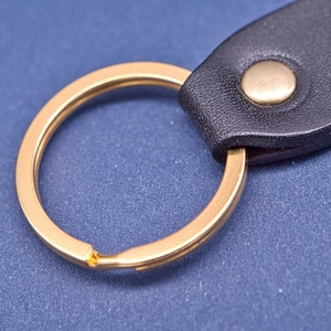 Personalized leather key chain, exquisite gift monogram handmade in France Black Custom key ring, edc keychain image 4