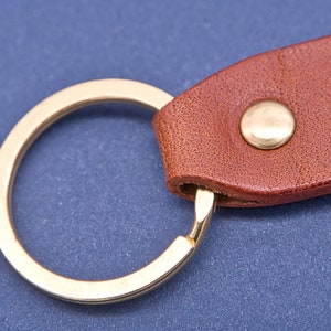 Personalized leather key chain, exquisite gift monogram handmade in France Long Brown Custom key ring, edc keychain image 7