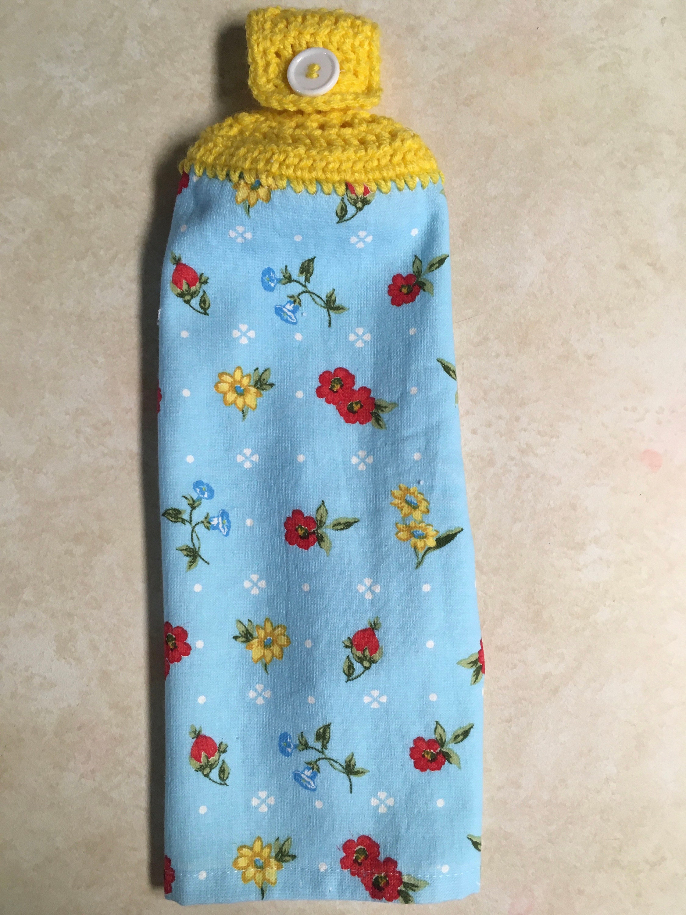 Pioneer Woman Prints Crocheted Top Kitchen Towels 