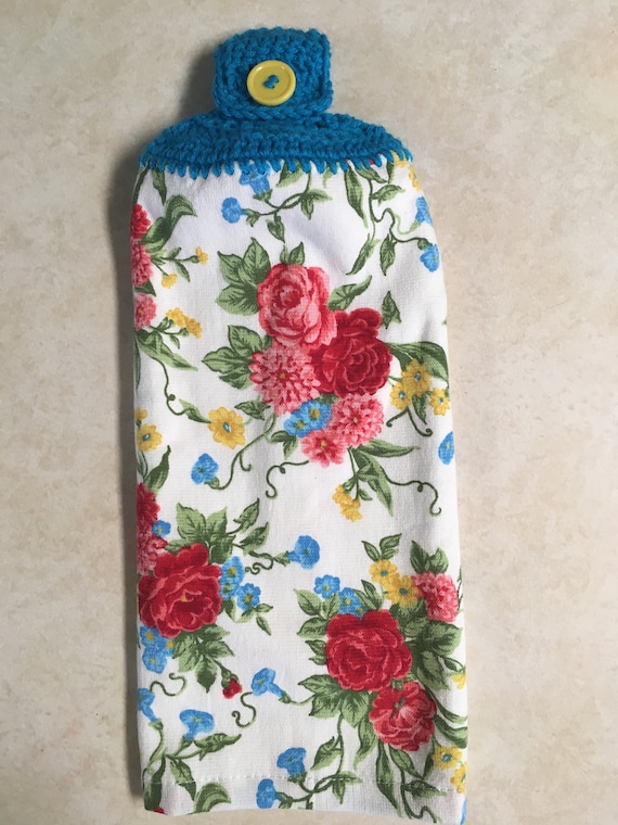 Pioneer Woman Prints Crocheted Top Kitchen Towels 