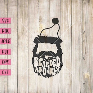 Bearded And Jolly Svg, Santa Svg. Santa Png, Santa Claus Print, Jolly Svg, Svg Christmas, Christmas Svg, Christmas Clipart, Christmas Print