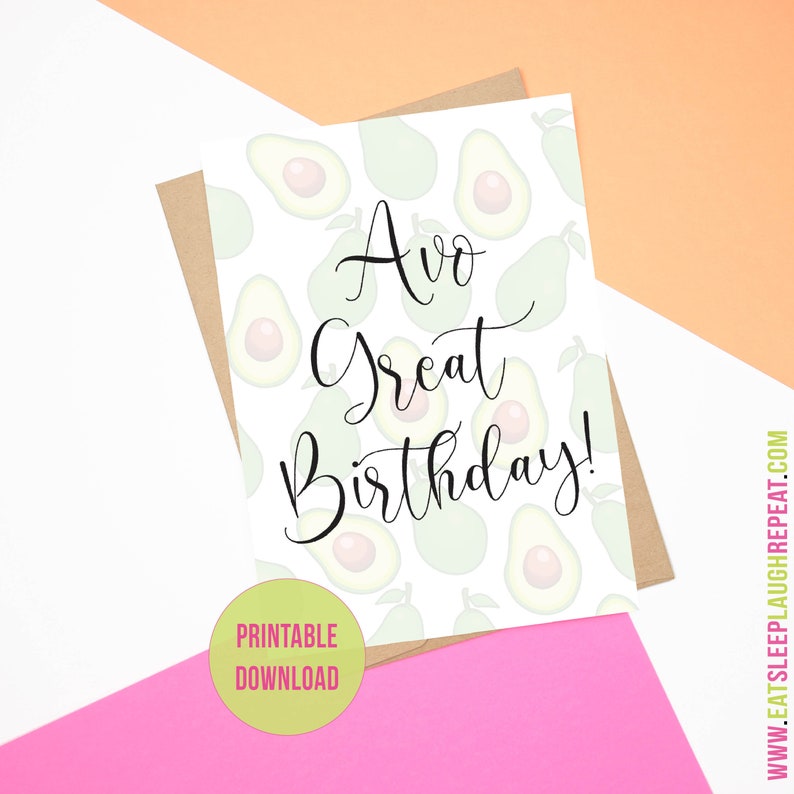 Avo Great Birthday Card printable Download - Etsy