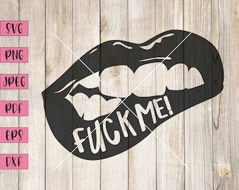 Vulgar Lips Svg: Inappropriate Stickers, Biting Lips Art (Digital Download)