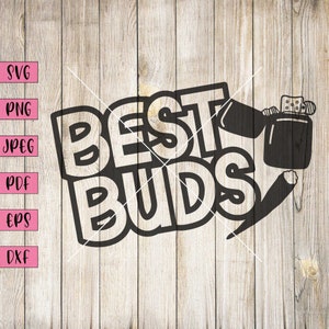 May include: Black and white graphic design with the text "Best Buds" and a lighter and a joint.