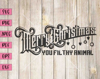 Frohe Weihnachten du schmutziges Tier SVG: Urlaub Cut File (Digitaler Download)