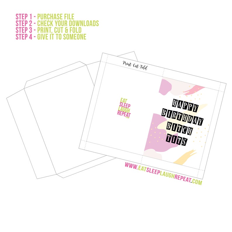 Happy Birthday Bitch Tits Printable Download