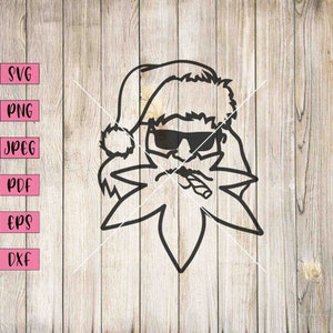 Stoner Santa Svg, Santa Svg. Santa Png, Smoking Stickers, Smoking Print, Smoke Svg, Smoke Clipart, Weed Svg, Marijuana Svg, Cannabis Svg