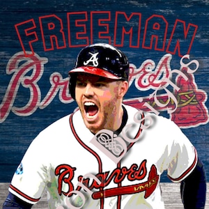 Freddie Freeman Wood Photo/Transferred By Hand