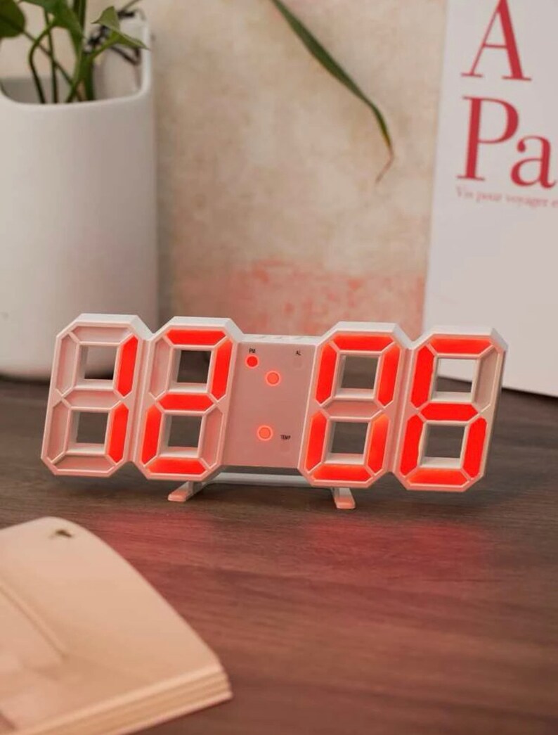 LED Clock Light up Clock Minimalistic Simple Clock LED Etsy