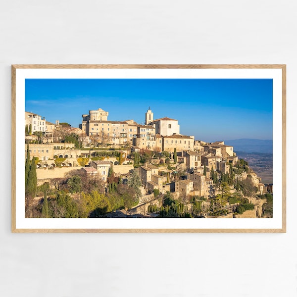 Photographie d’art mural de paysage : Village provençal de Gordes, Luberon, Provence - Décoration murale pour salon - Cadeau