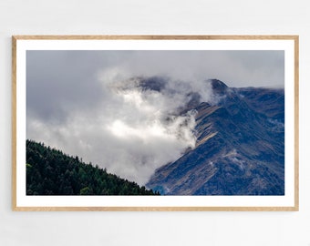 Scenic Landscape Fine art Photo Print : Mystical Summits, Hautes-Pyrenees French Alps Mountain - Art wall for living room - Birthday gift