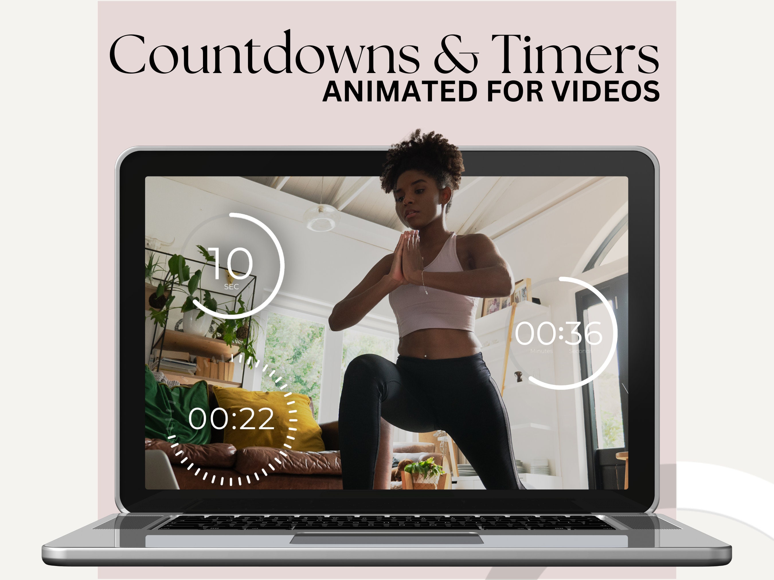 Countdowns and Timers for Videos| White Animated Countdowns for Youtube Video-Editing | Workouts, lifestyle, coporate...