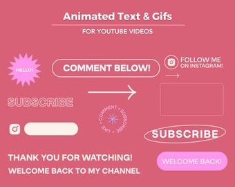 Modern Animated Texts and Gifs for Youtube Videos