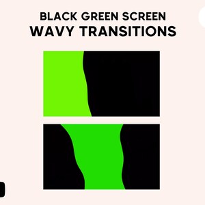 Transitions ondulées noires | 2 transitions vidéo noires pour le montage vidéo | Avec fond vert | Youtube Transitions