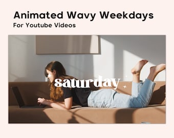 Animated Wavy Weekday Text: Boho Video Overlay (MP4 Digital Download)