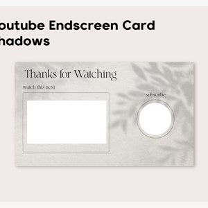 Shadow Youtube Endscreen Card: Branding Outro (PNG Digital Download)