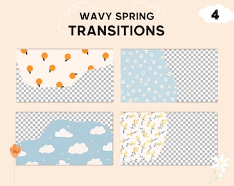 Spring & Flowers Animated Wavy Transitions | Animated Youtube Transitions | Pastel Colors and Spring Theme