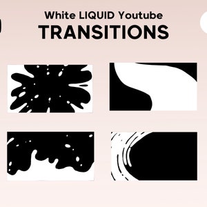 4 transiciones onduladas líquidas blancas para videos / superposiciones de transición para videos de Youtube / edición de video / transiciones de video blanco