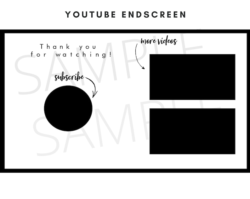 2 End screens outro template for youtube videos / End slate Etsy