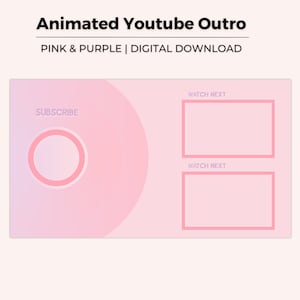Pink Animated Youtube Outro | Youtube Branding Video-Editing | Animated Youtube Outro Endscreen | Minimal Outro Overlay