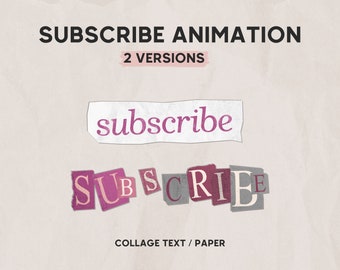 Collage Paper Subscribe Animation | Pink Version | Youtube Subscribe Animation | Subscribe Pop-Up Button | Trendy Youtube Animation