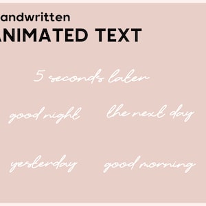 Peut inclure: Texte manuscrit sur fond rose. Le texte dit "5 secondes plus tard", "bonne nuit", "le lendemain", "hier", et "bonjour".